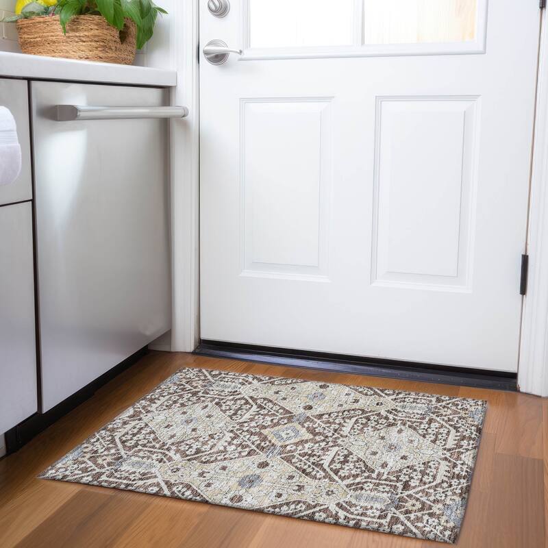 Machine Washable Indoor/ Outdoor Chantille Traditional Rug