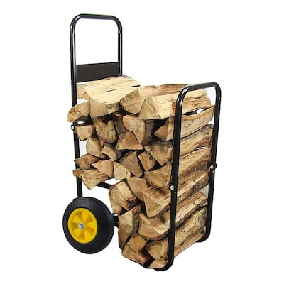 Rolling Firewood Log Cart Wood Rack Storage Mover