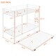 preview thumbnail 5 of 16, White Twin over Twin Size Metal Bunk Bed With Trundle, Can be Divided into Two Beds