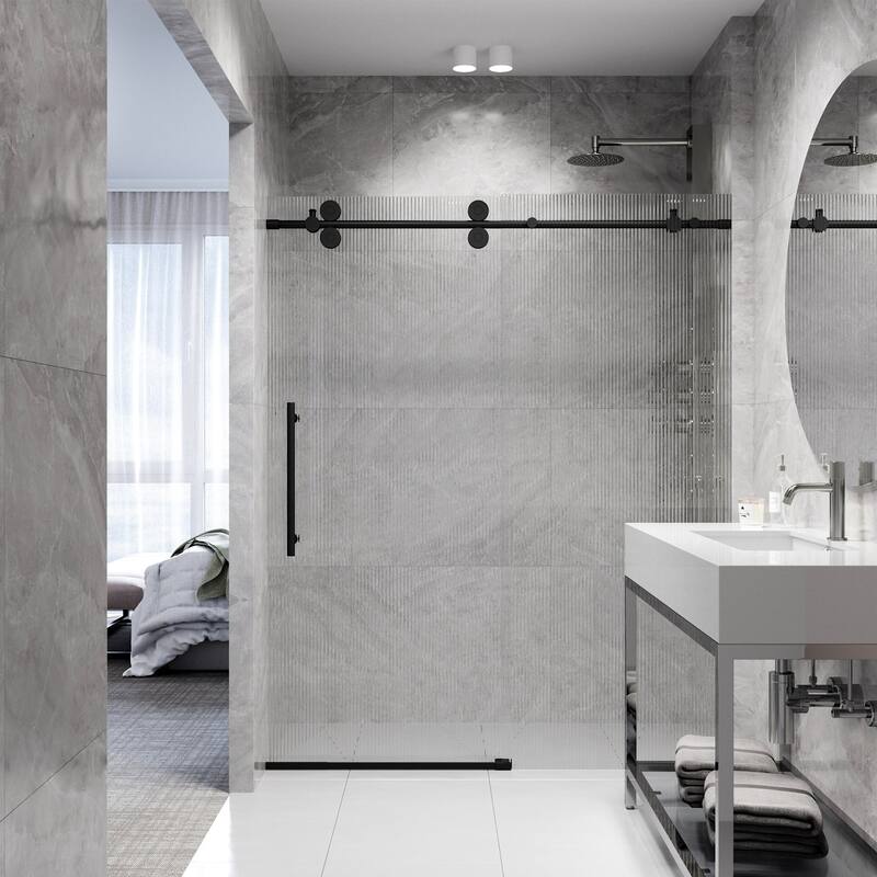 VIGO Elan 56" to 60" W x 74" H Frameless Sliding Shower Door
