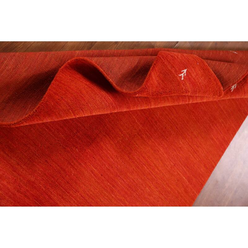 Hand Knotted Oriental 100% Wool Carpet Tribal Animal Pictorial Oranges & Rust Gabbeh Area Rug - 6' 6'' X 4' 6''