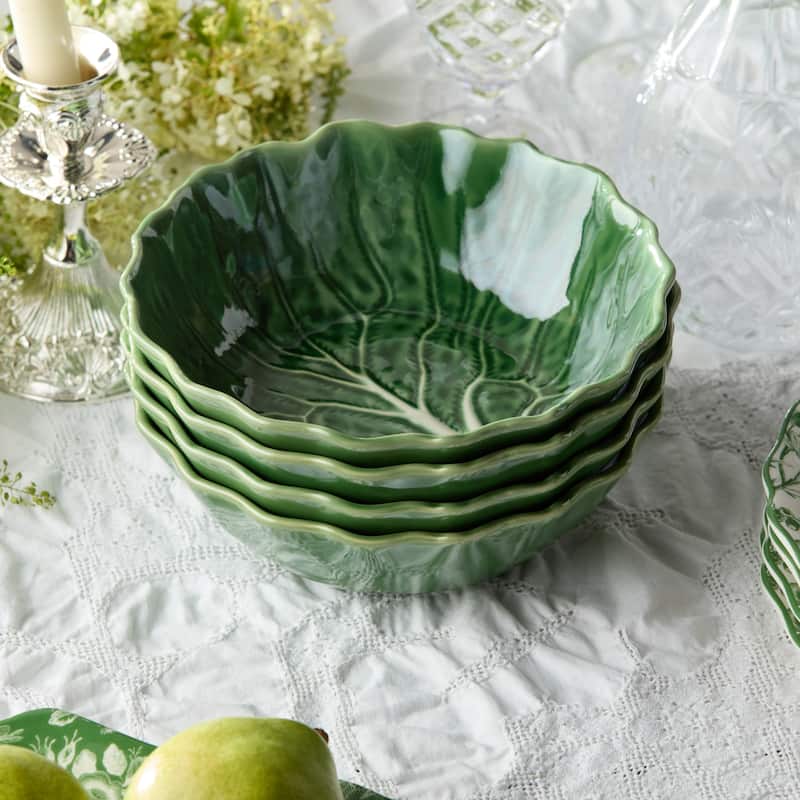 Certified International Le Jardin Set of 4 Cabbage 3-D Soup Bowl 8.5" x 2.75" - 8.5"W x 8.5"D x 2.75"H