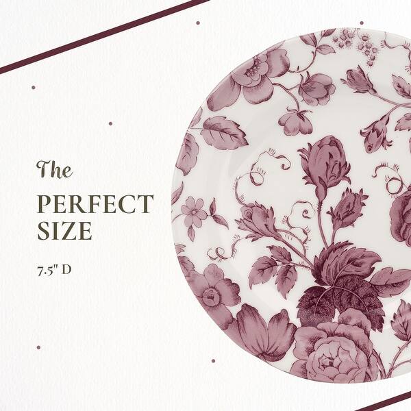 Spode Blue Italian Salad Plates Set Of 4, 7.25", Fine Earthenware, Made In England, Dishwasher Safe: Chinese Plate