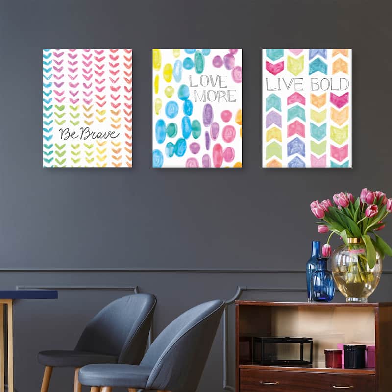 Vibrant Live Bold, Be Brave & Love More by Lottie Fontaine Canvas Art Prints