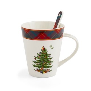 Spode Christmas Tree Tartan Mug & Spoon Set - Bed Bath & Beyond - 36254150