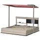 preview thumbnail 14 of 20, Wooden Kids Sandbox with Cover, Children Outdoor Sand Box with Foldable Bench Seats, Adjustable Canopy, Bottom Liner