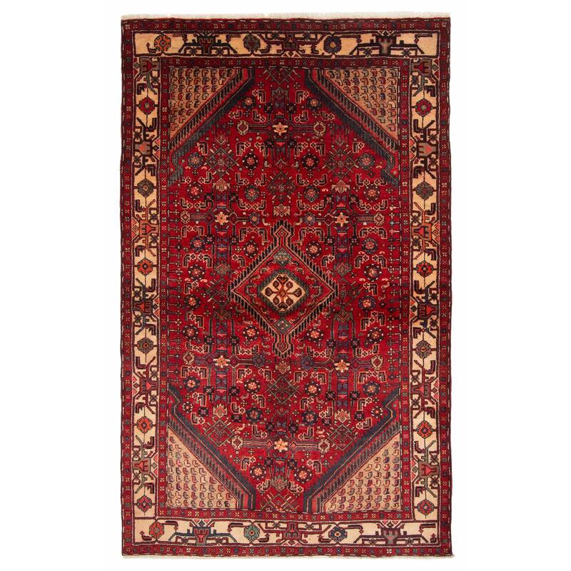 ECARPETGALLERY Hand-knotted Andelz Red Wool Rug - 4'8 x 6'8 - Red - 4'8 x 6'8