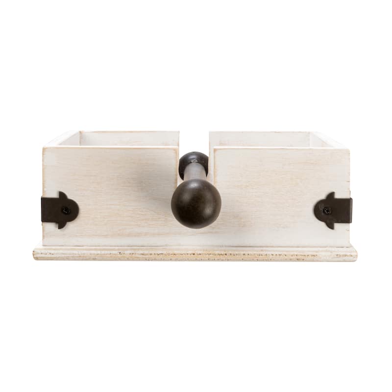 Wood Napkin Holder with Metal Bar