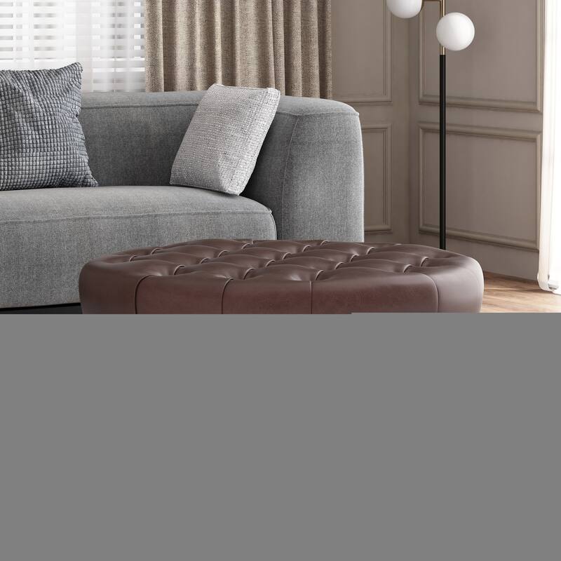 Round Upholstered Ottoman - Classic Shape for Versatile Home Use