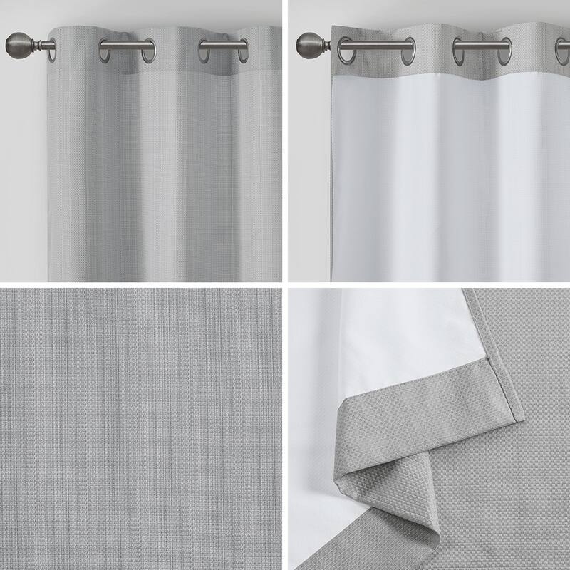 Basketweave Room Darkening Curtain Panel Pair(2 Pcs Window Panels)