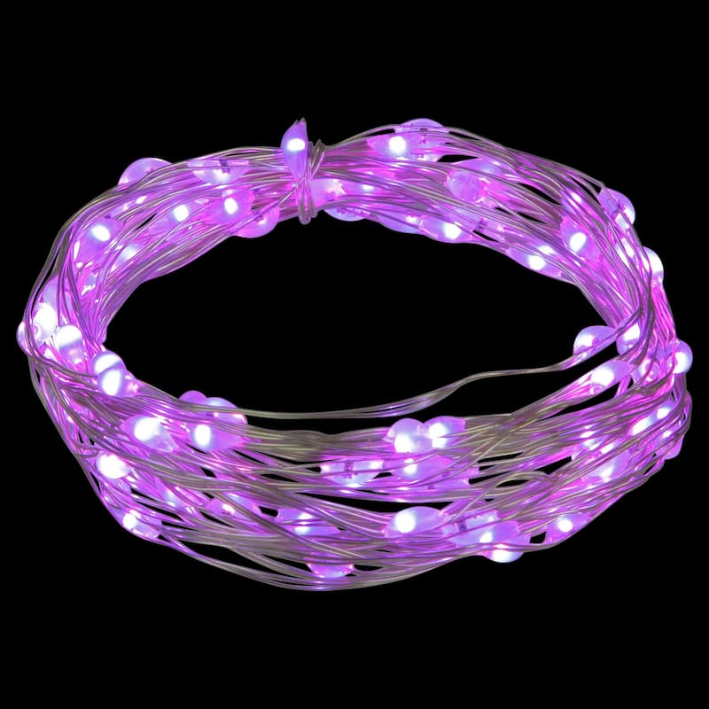 100ct Purple LED Micro Fairy Lights, 16ft Copper Wire