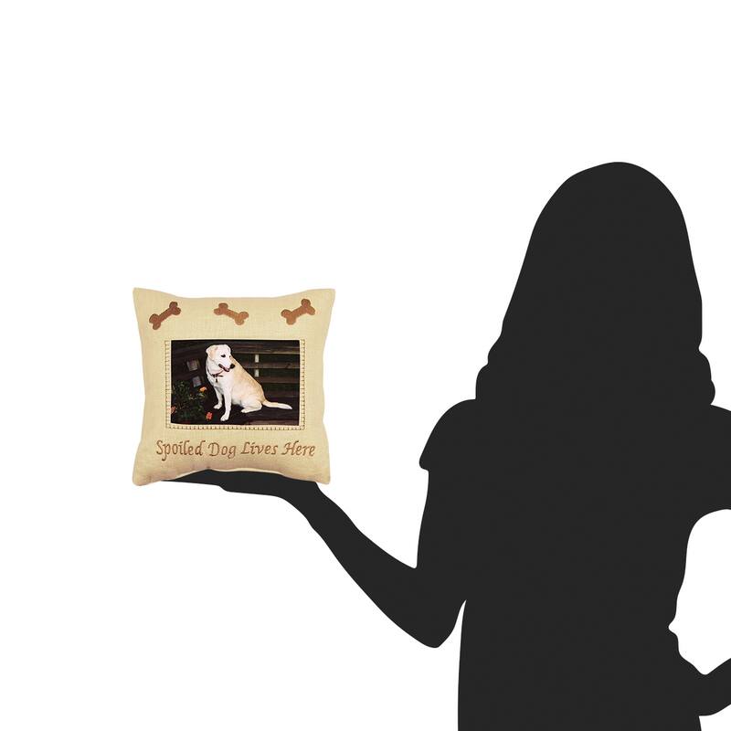 10" x 10" Spoiled Dog Embroidered Picture Throw Pillow