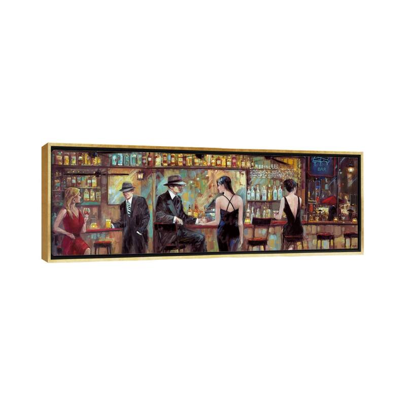 iCanvas "Happy Hour" by Ruane Manning Framed Canvas Print - 12x36 - Gold