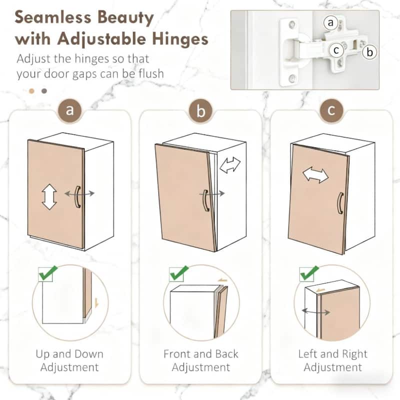 Rossetta Modern Design Countertop Kitchen Freestanding Pantry Cabinet with Hutch,Glass Doors and Adjustable Shelves