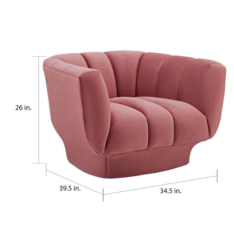 Silver Orchid Burbridge Channel Tufted Performance Velvet Armchair