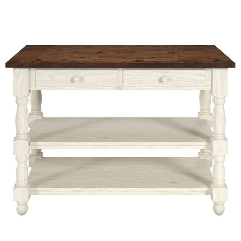 Wood Kitchen Island 2 Drawers 2 Shelf | Furniture Dash