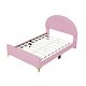 preview thumbnail 4 of 7, Pink Upholstered Platform Bed with Headboard