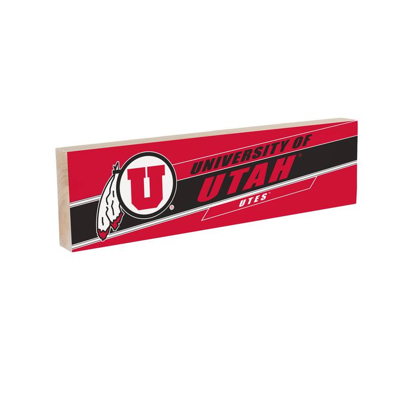 University of Utah Wooden Tabletop Mantel Shelf Sign