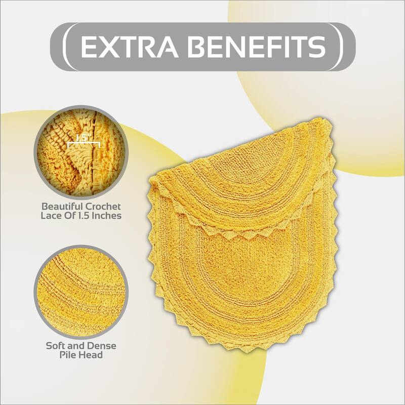 Better Trends Bath Rugs Set 100% Cotton Soft & Water Absorbent Tufted Bathroom Rug for Shower, Sink Bath Mats Lilly Crochet
