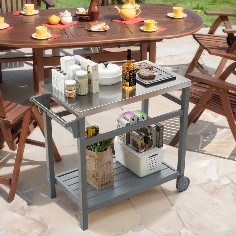 Multi-functional Outdoor Cart: Ideal for Pizza Ovens, Grilling, and Dining -RV carts