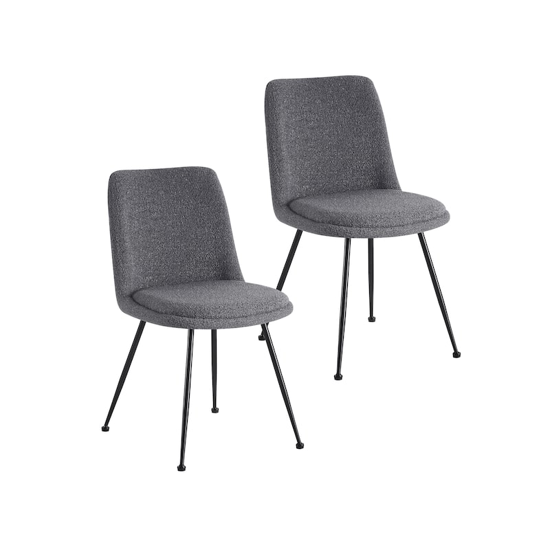 Porthos Home Soren Fabric Armless Dining Chairs with Steel Legs, Set of 2 - Dark Grey