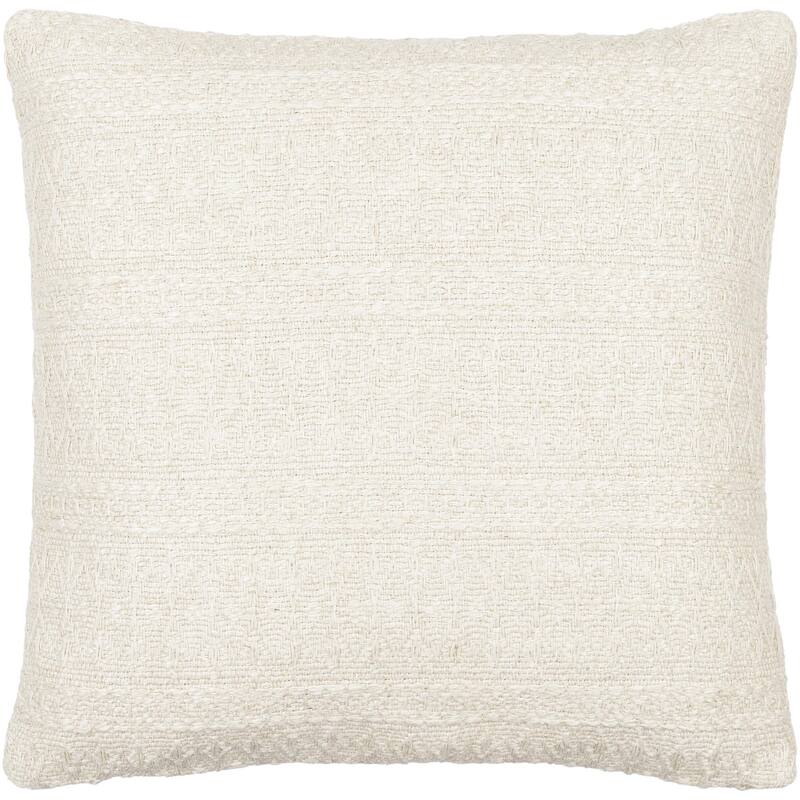Keshawn Transitional Textured Accent Pillow - 18"L x 18"W - Polyester - Off-White