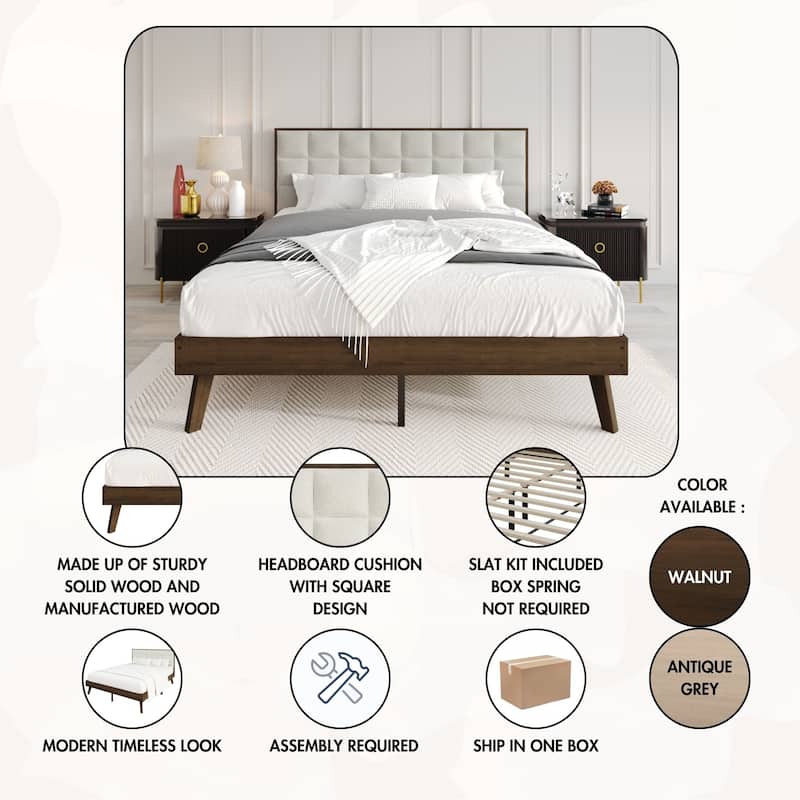 CraftPorch Vintage Wooden Platform Bed