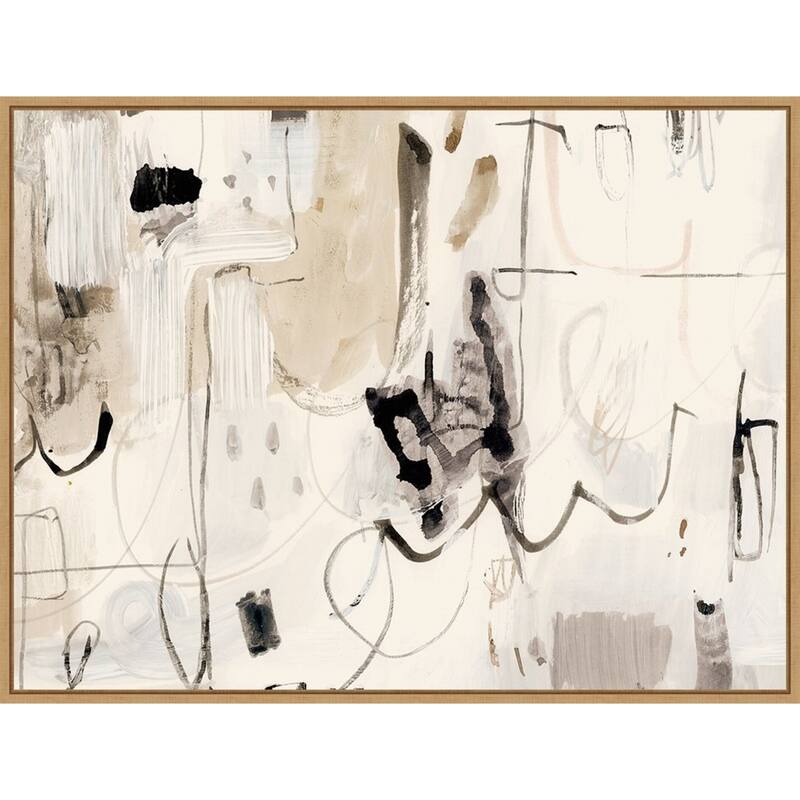 Net Neutral II by Victoria Barnes Framed Canvas Wall Art Print 42 x 32 in. - Sylvie Maple