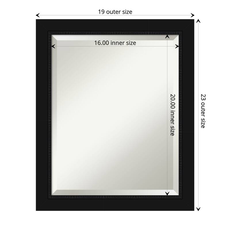 Beveled Bathroom Wall Mirror - Avon Frame - Outer Size: 19 x 23 in - Avon Black