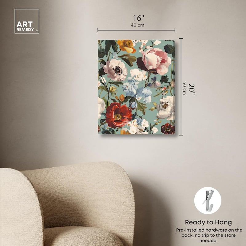 Floral Tapestry II Canvas by Art Remedy, Gallery Wrapped