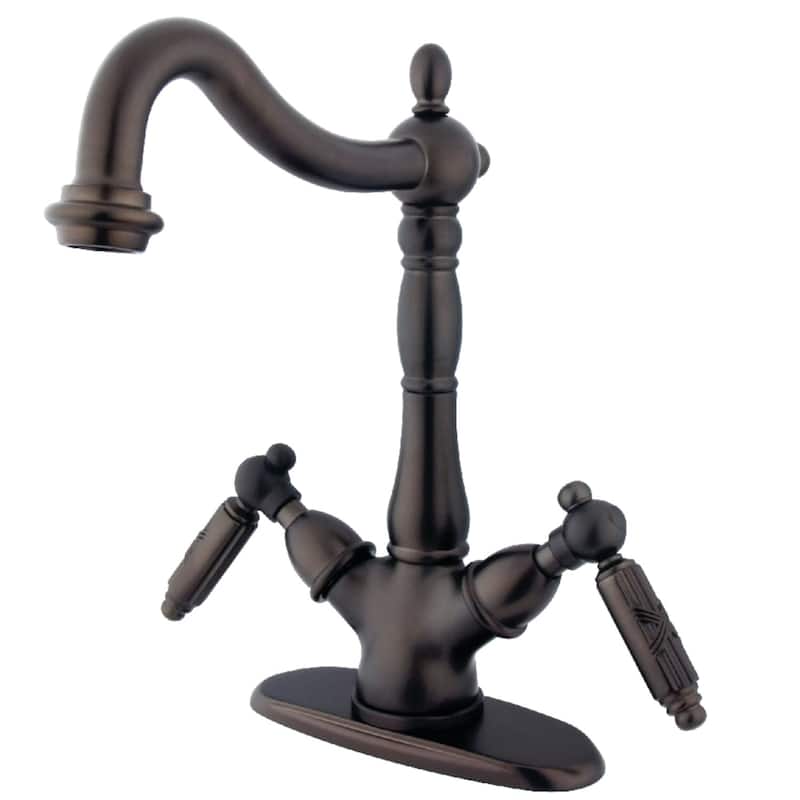 Kingston Brass Heritage 1.2 GPM Vessel Bathroom Faucet with Metal - Oil Rubbed Bronze