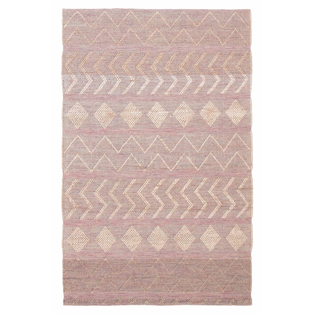 ECARPETGALLERY Braid weave Sienna Pink Wool Rug - 6'0 x 9'4