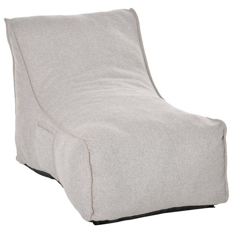 HOMCOM Bean Bag Chair, Large Foam Stuffed lounger Indoor Furniture with Washable Cover, Side Pockets and Backrest, Grey