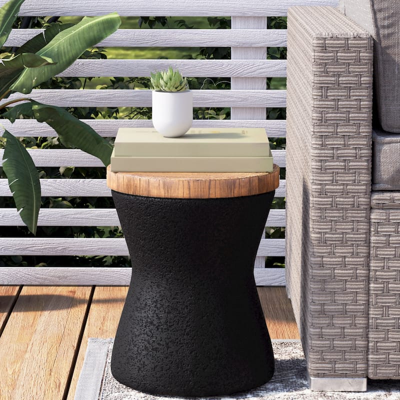 COSIEST Faux-Wood Top Side Table