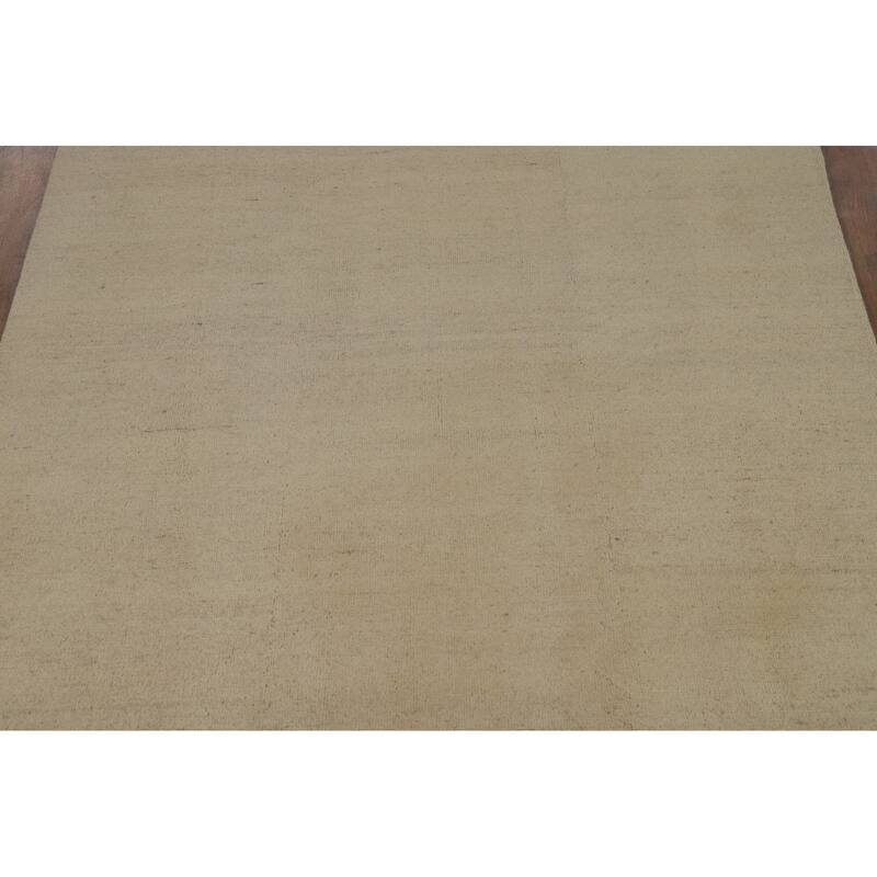 Modern Gabbeh Oriental Area Rug Handmade Solid Wool Carpet - 4'11" x 6'4"