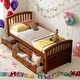 preview thumbnail 1 of 45, Twin Size Platform Storage Bed Solid Wood Bed with 6 Drawers,Paint Surface,Environmentally Friendly Materials，Brown Walnut