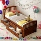 preview thumbnail 2 of 45, Twin Size Platform Storage Bed Solid Wood Bed with 6 Drawers