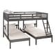 preview thumbnail 7 of 12, Dark Grey Full over Double Twin Bunk Bed
