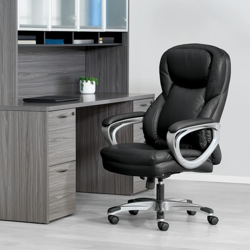 Bonded Leather Executive Office Chair - Black