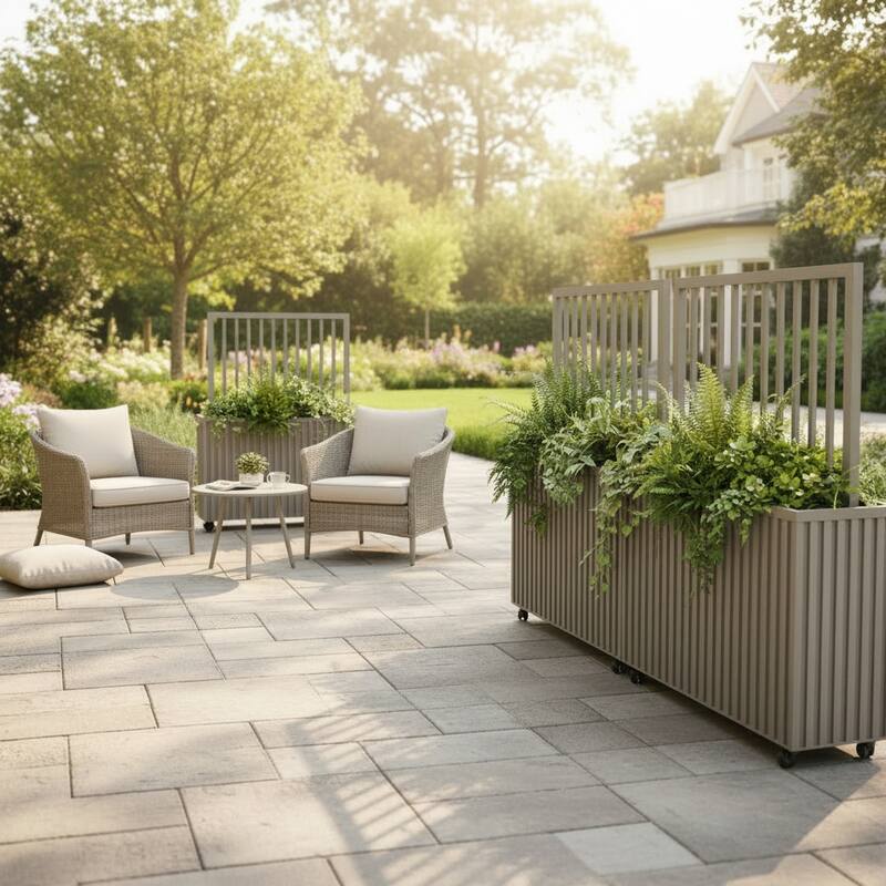 Grove Divider Planter, Grey Brown