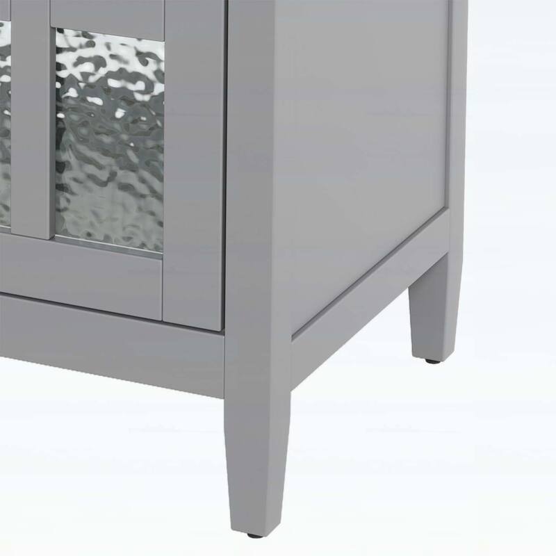30-Inch Bathroom Vanity with Ceramic Sink,Adjustable Shelf,Tip-Out Tray,Wood Legs