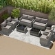 preview thumbnail 5 of 7, Costway 8 PCS Patio Furniture Set with 4 Rattan Chairs Loveseat Coffee - 8 PCS