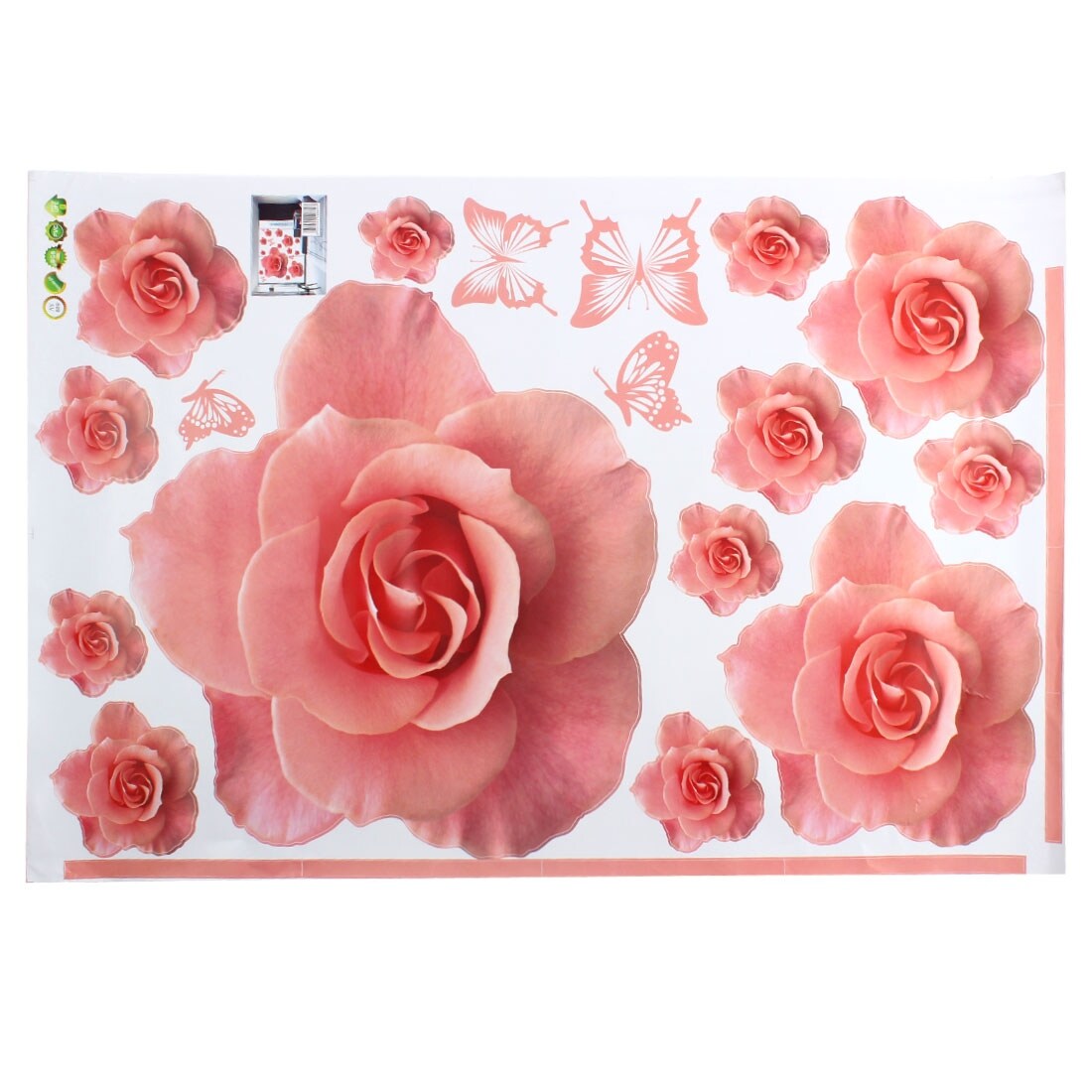 Shop 3d Rose Pattern Self Adhesive Removable Wall Sticker Paper