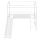 preview thumbnail 25 of 31, Metal House Bed Twin Size Loft Bed for Kids with Slide, Blackboard, Ladder Mosquito Net Brackets and Roof, Fun Platform Bed