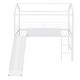 preview thumbnail 7 of 11, Twin Size Metal Loft Bed with Slide and Writable Wooden Board ,Versatile and Sturdy Design