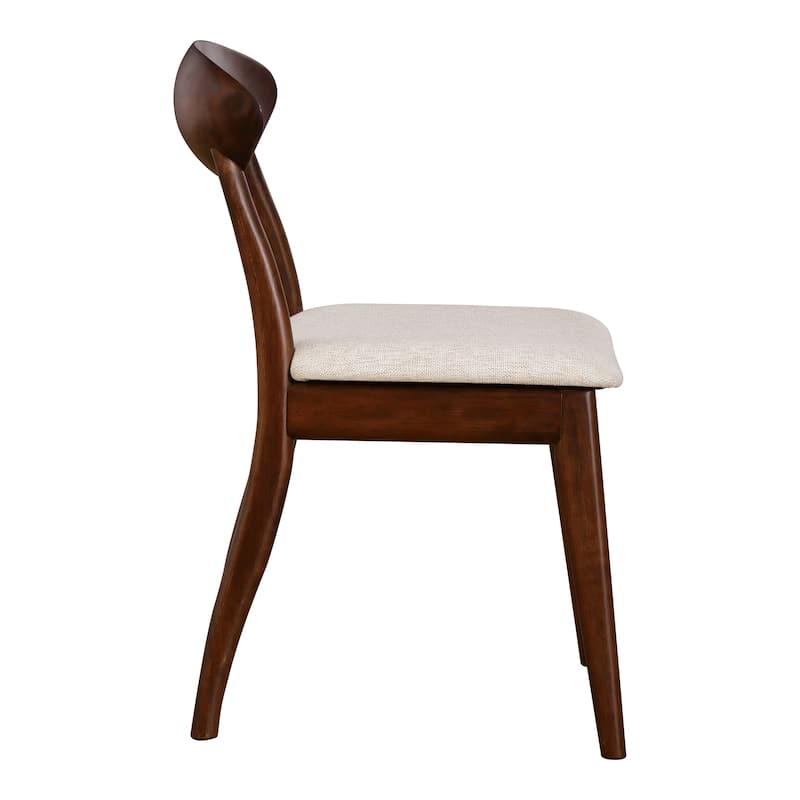 Furniture of America Abigail VII Mid-Century Modern 7-Piece Rich Walnut Solid Wood 79-inch Extendable Dining Set