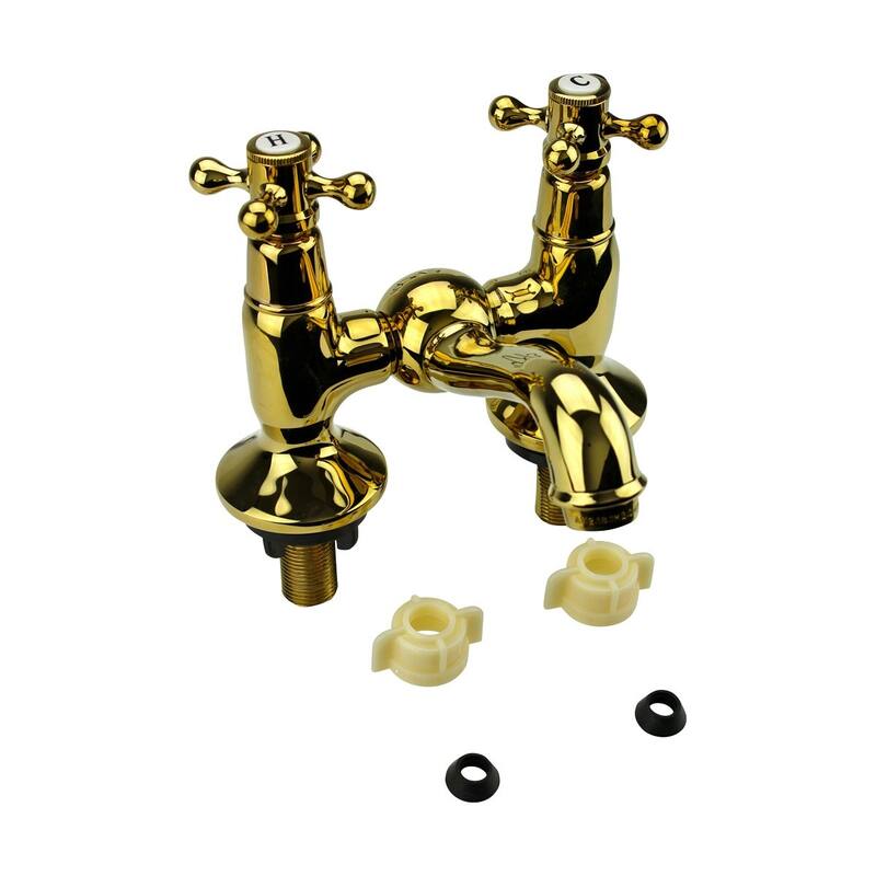 Tub Faucet Solid Brass Bridge 2 Cross Handle 4" Centerset Renovators Supply