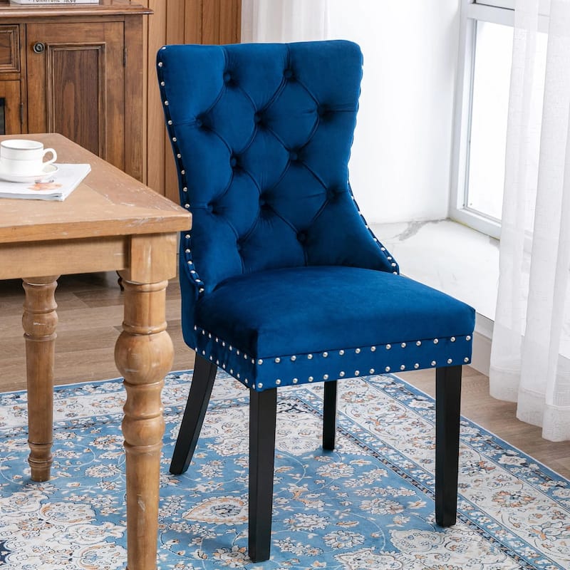 Velvet Dining Chairs Set of 2, Accent Diner Chairs Upholstered Fabric Living Room Chairs Side Chair Stylish Kitchen Chairs