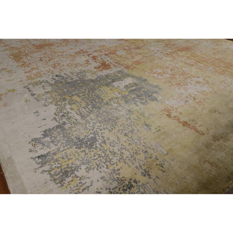 All-Over Abstract Contemporary Area Rug Hand-Knotted Wool Carpet - 5'6" x 8'0"