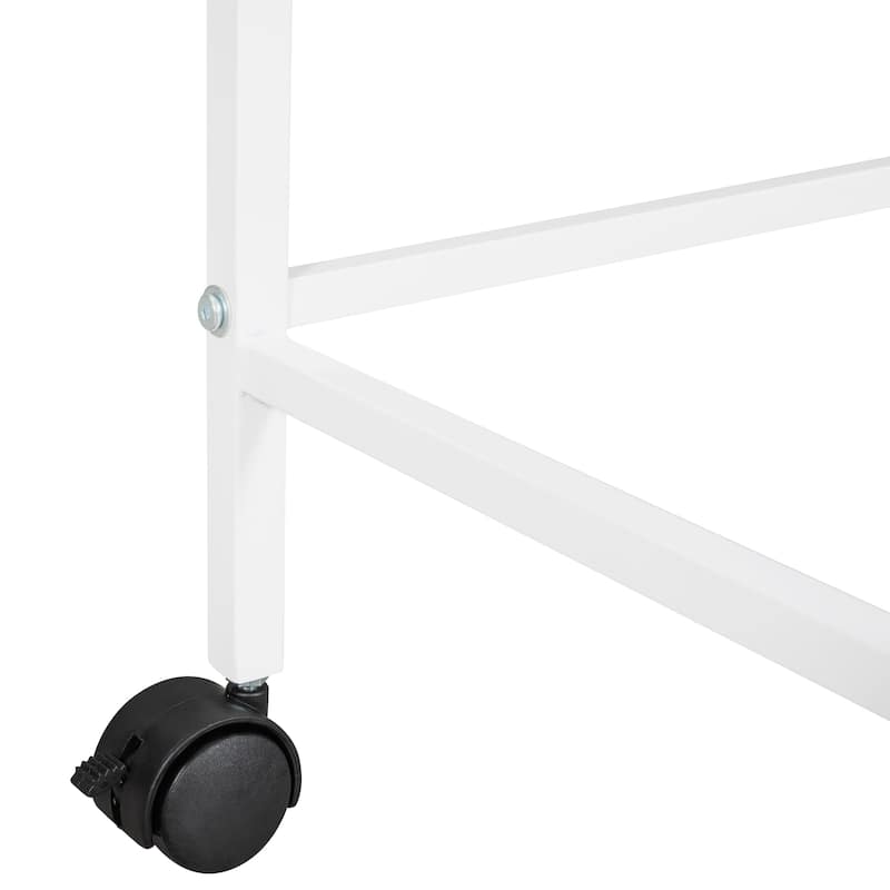 Twin Metal Loft Bed with Desk & Shelves